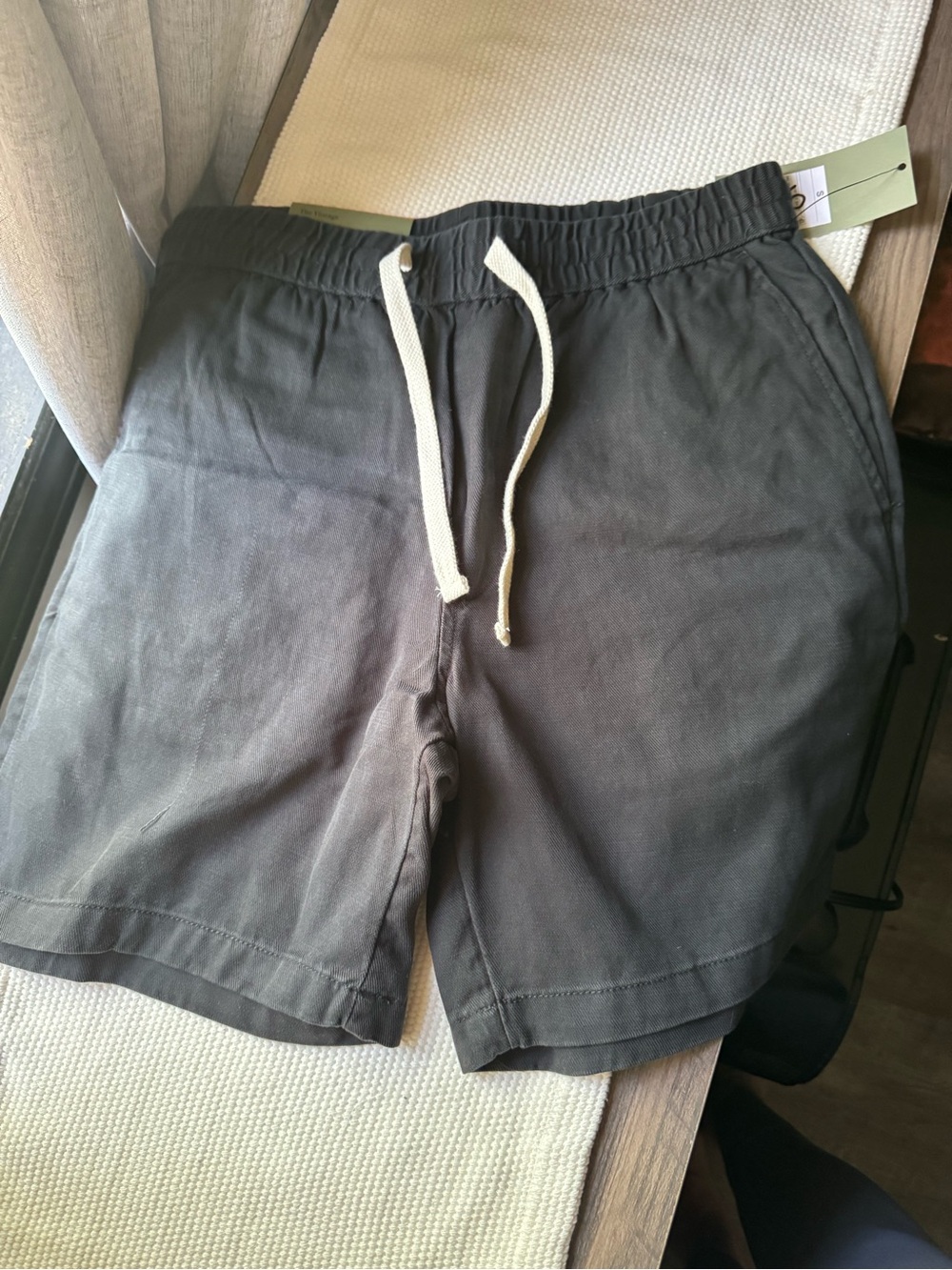 Target Men's Athletic Drawstring Shorts - Charcoal with Ivory Drawcord